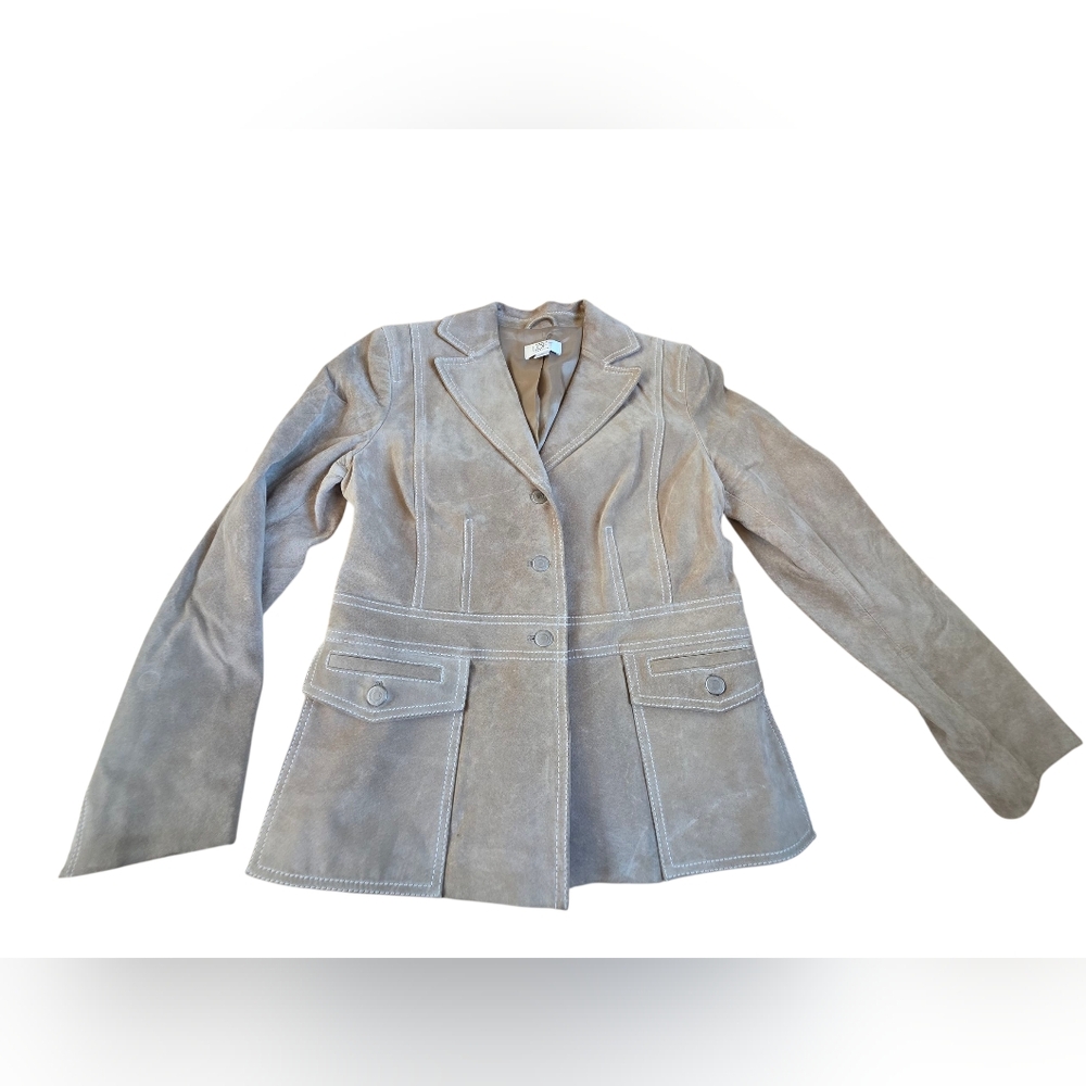 Ann Taylor Loft Creamy Leather Suede Blazer Size 8P